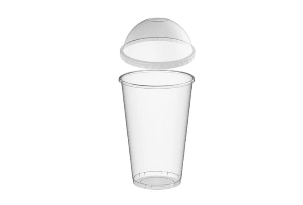 Goblet + couvercle rond plastique