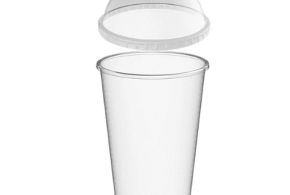 Goblet + couvercle rond plastique